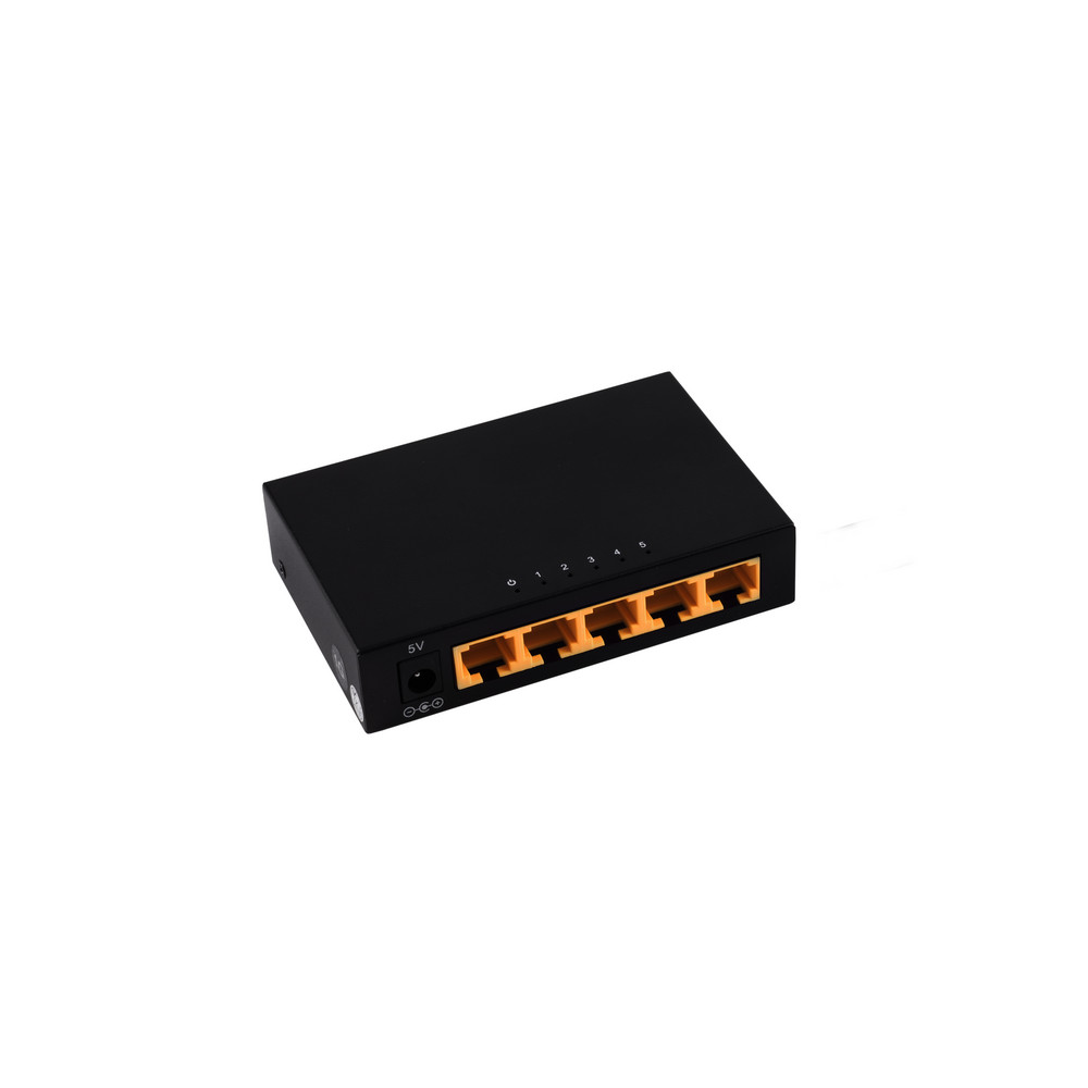 Mrežni switch 5-portni, 1GBbps, metalno kučište, crni