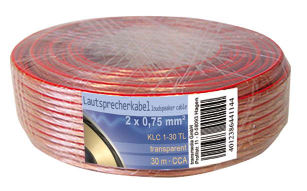 Kabel za zvučnike 2x0,75mm2=2x24*0,20mm